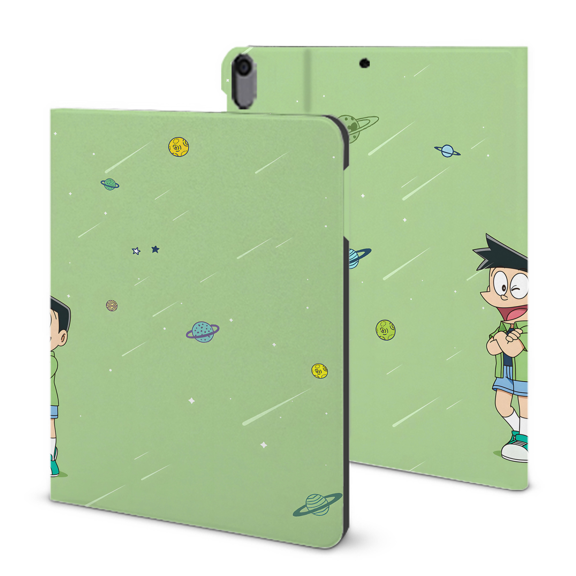 （画像用） ドラえもん Doraemon IPad ケース ブック型 PUレザー TPU 耐衝撃 軽量 薄型 ペン収納なし 全面保護 IPad 各モデル対応